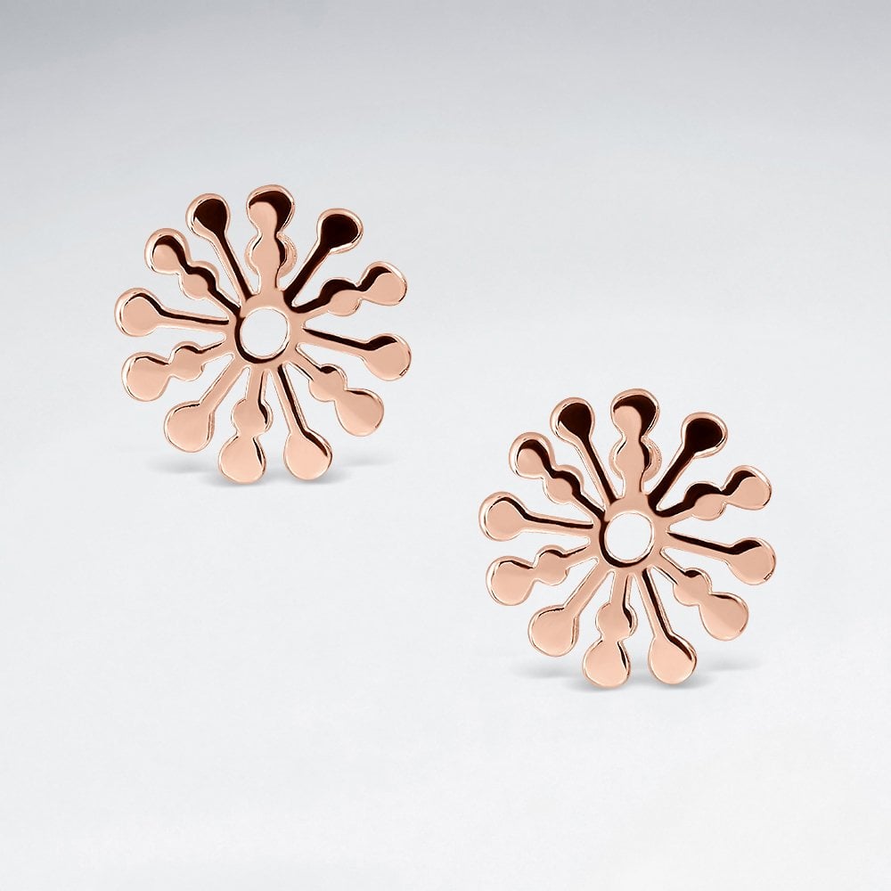 Snowflake Splat Sterling Silver Stud Earrings