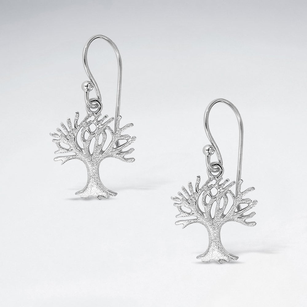 Sterling Silver Seasons Tree Dangle Earrings