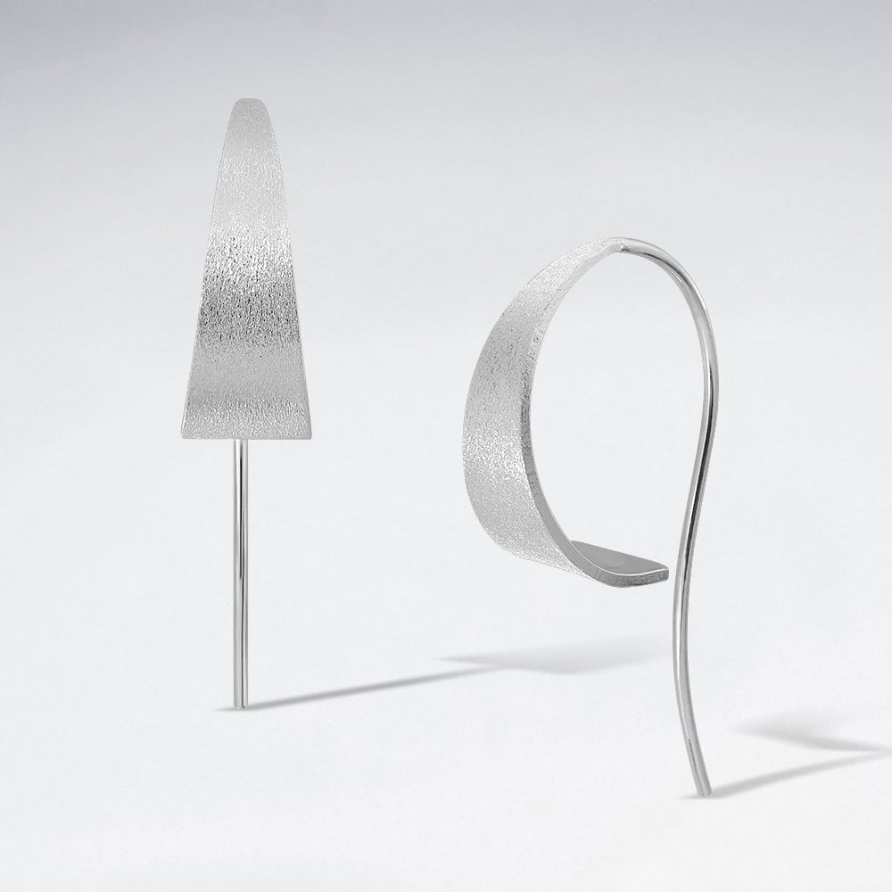 Sterling Silver Curled Silhouette Hook Earrings
