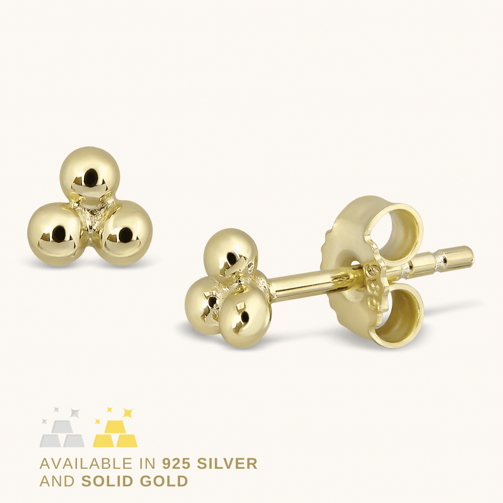 4.5 mm 3 Dots Cluster Stud Earrings