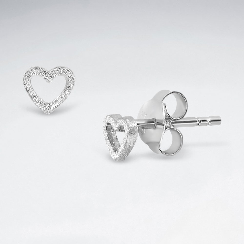 Love Story Openwork Heart Earrings Studs