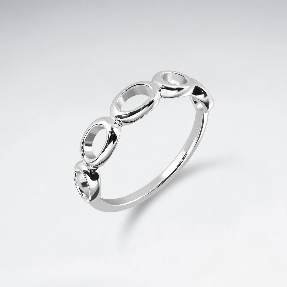 Sterling Silver Openwork Oval Ring