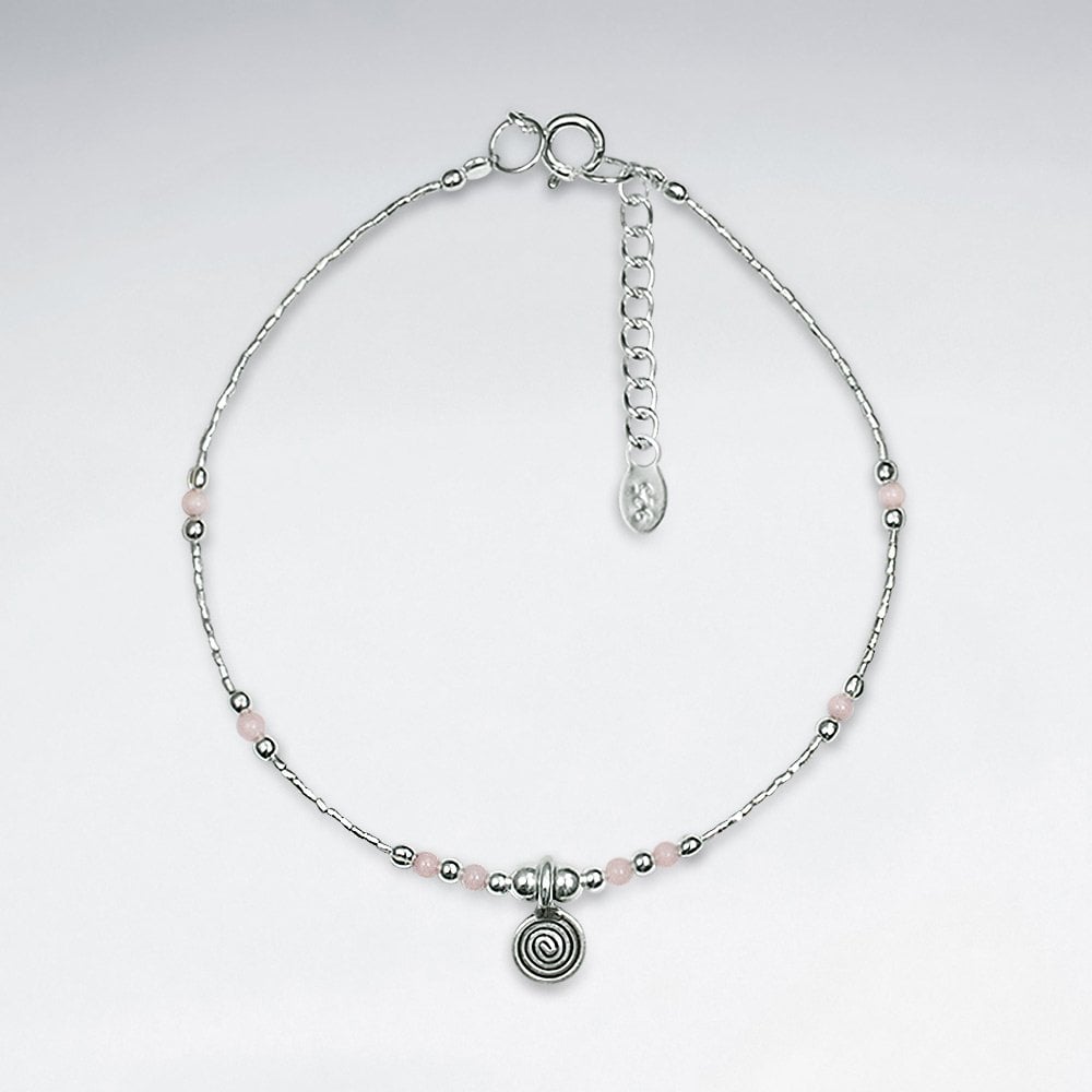Sterling Silver Mixed Gems Charm Bracelet