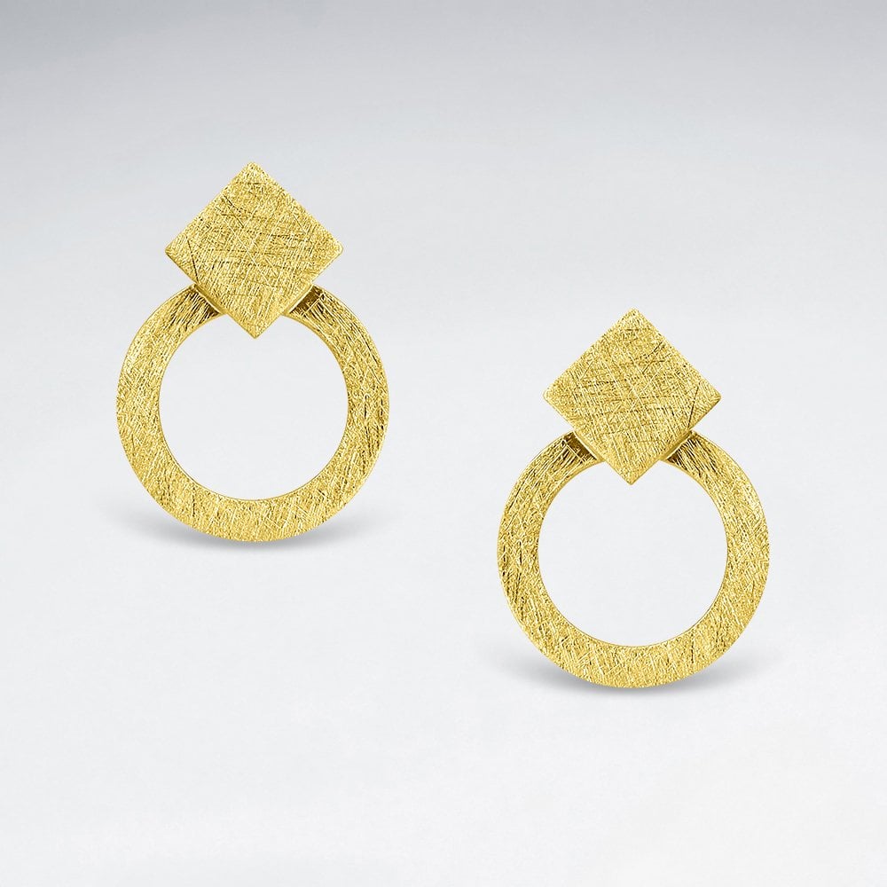 Bushed Open Circle  Silver Earring