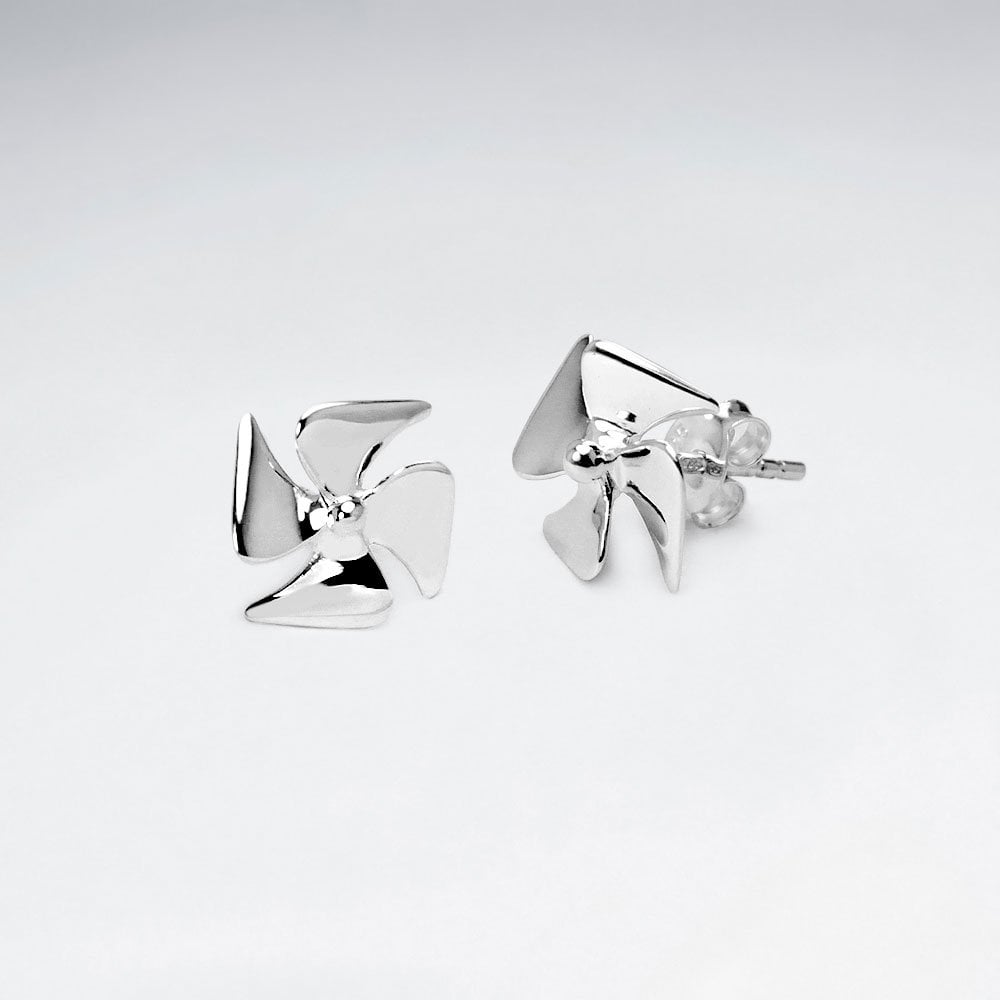 Sterling Silver Windmill Fan Blades Earrings