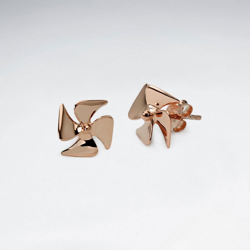 Sterling Silver Windmill Fan Blades Earrings
