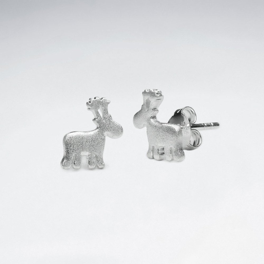 Sterling Silver Moose Earrings