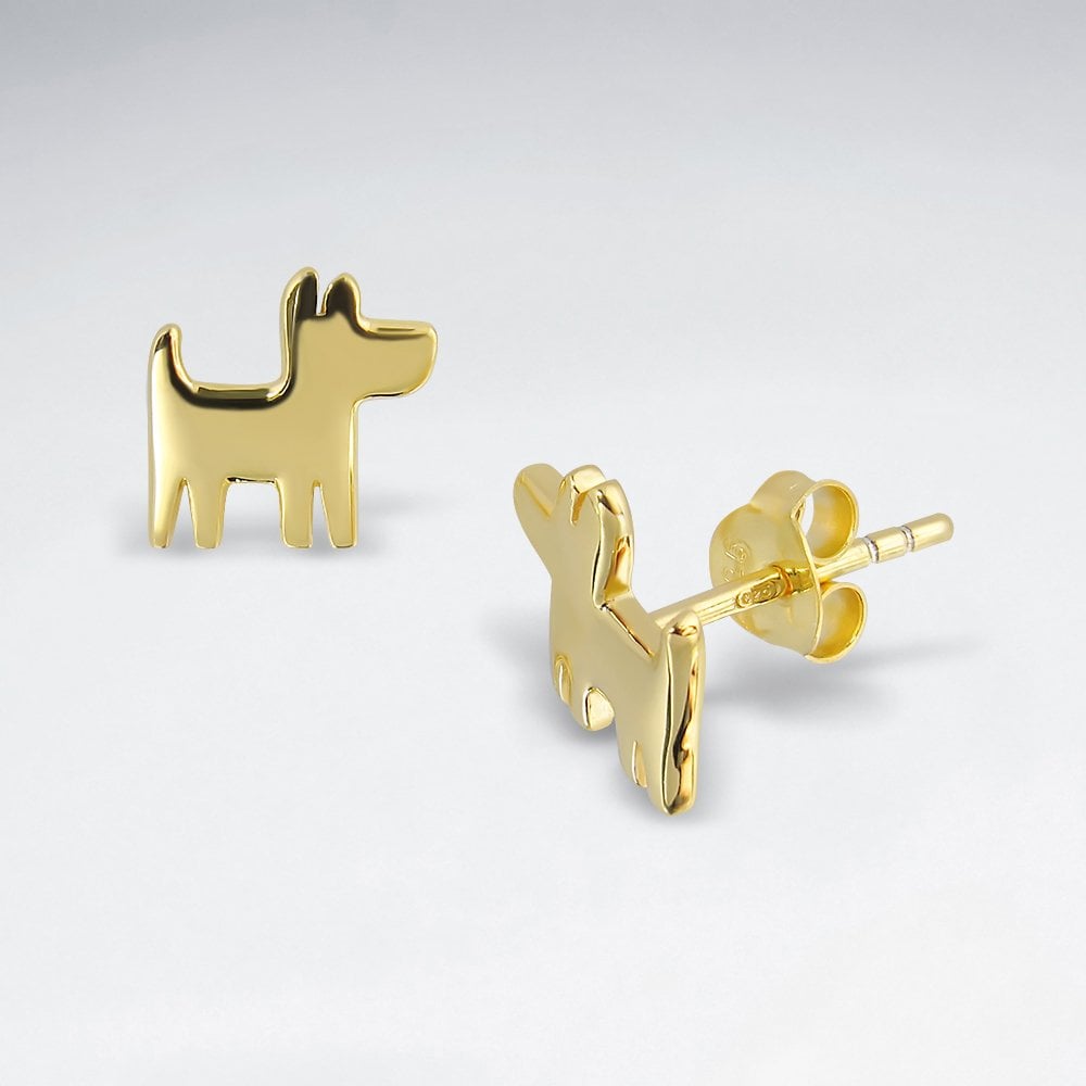 Sterling Silver Pup Silhouette Earrings