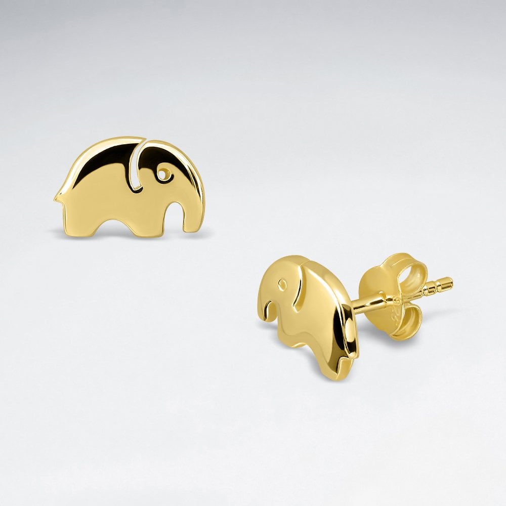 Sterling Silver Cute Elephant Earrings