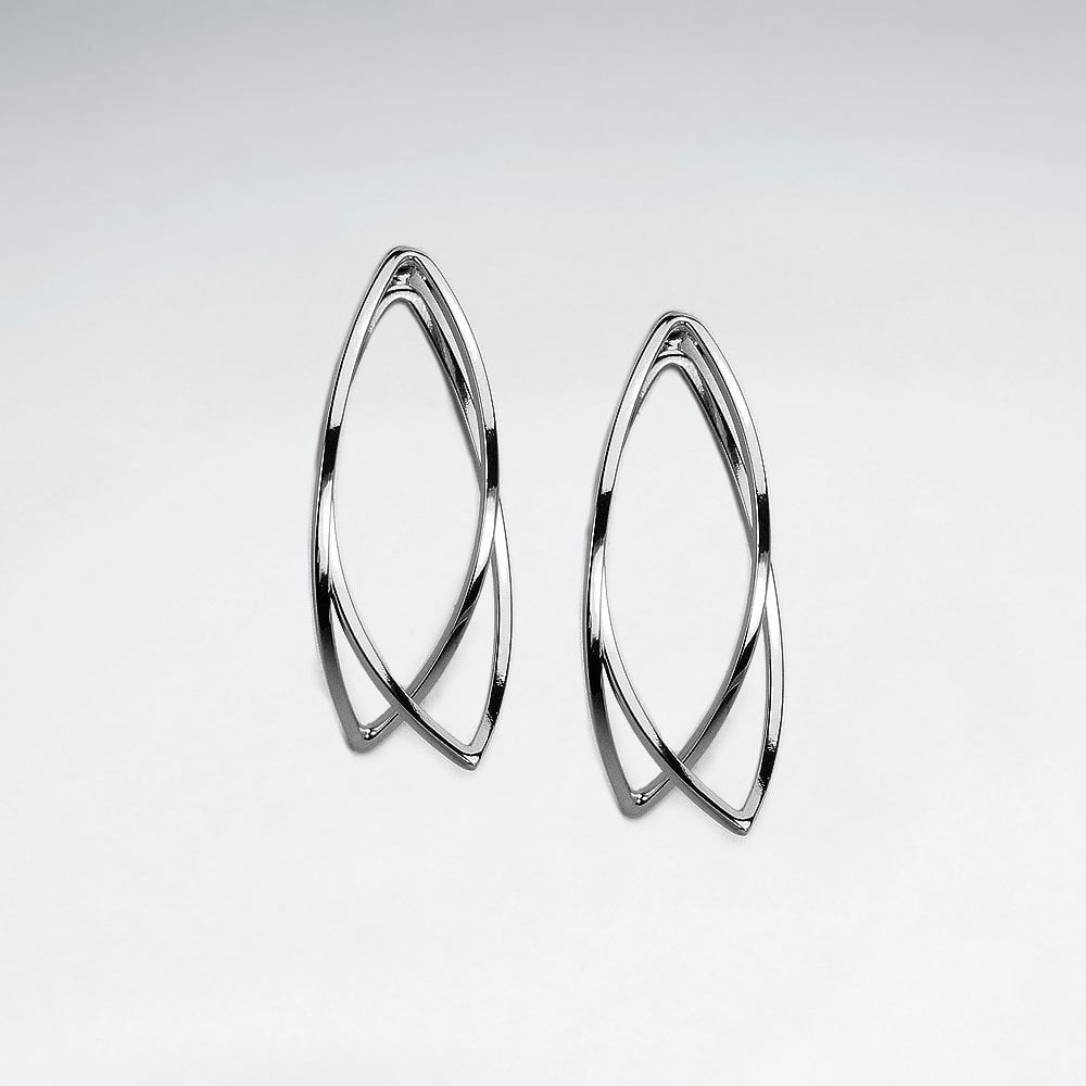 Sterling Silver Sculpted Openwork Earrings in Matte
