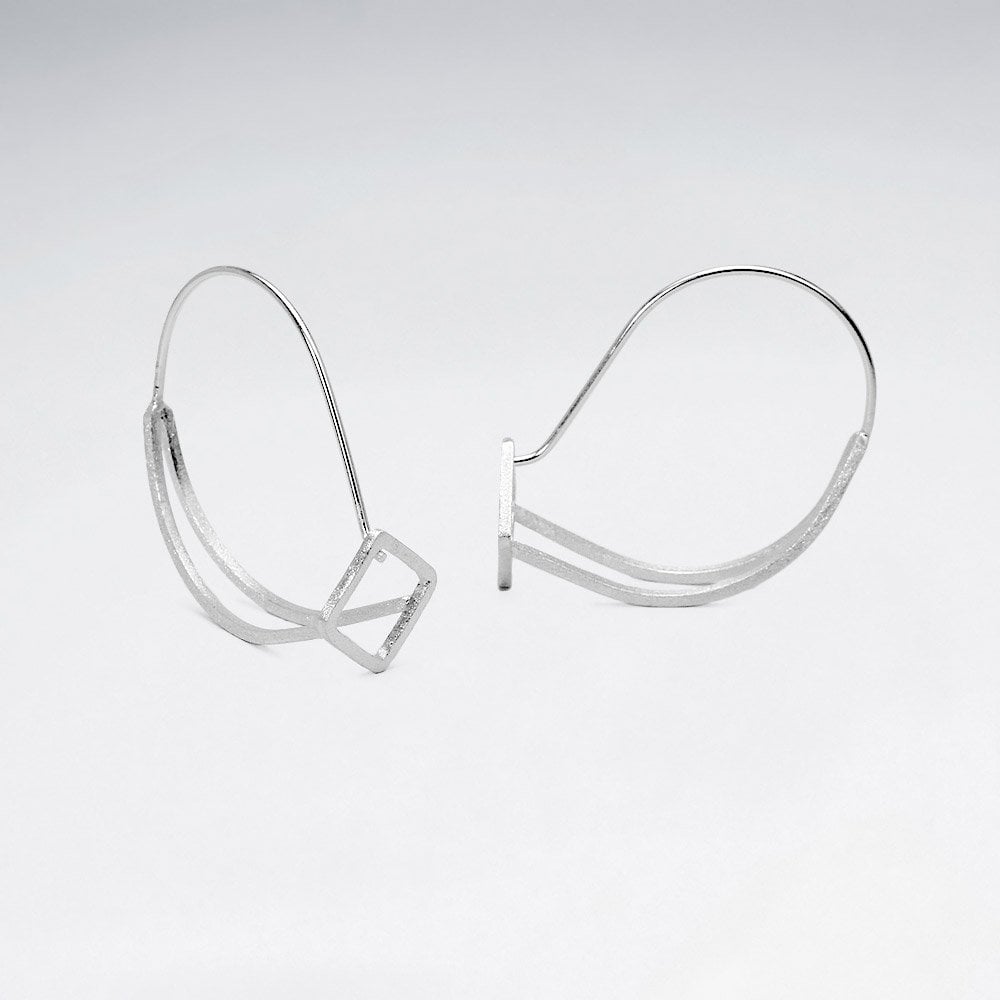 Bold Openwork Marquise 925 Silver Earrings