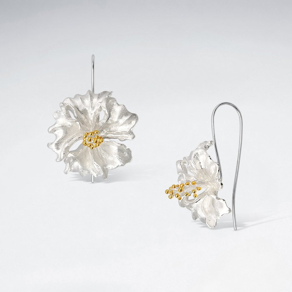Sterling Silver Accent Flower Earrings