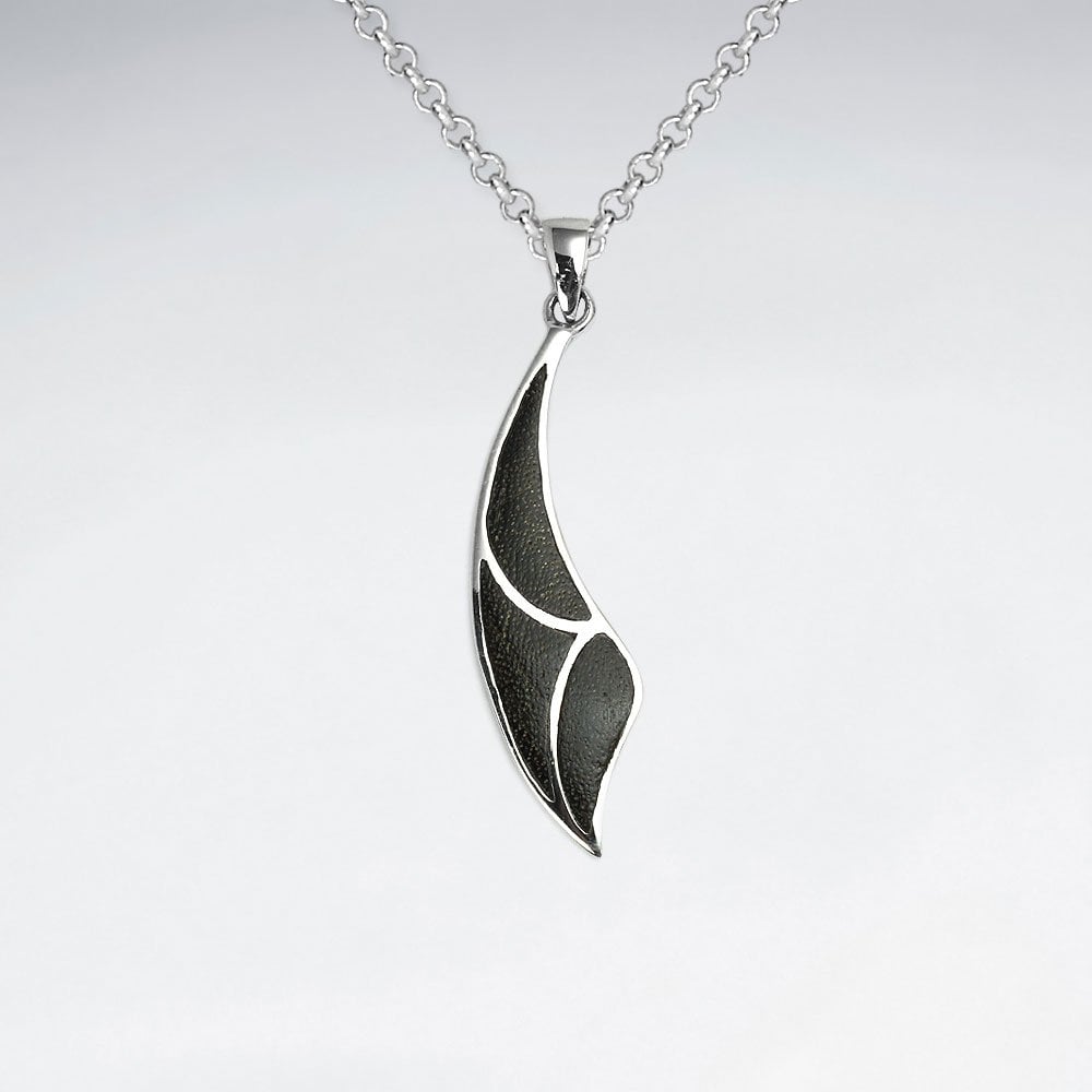 Natural Wood Silver Pendant