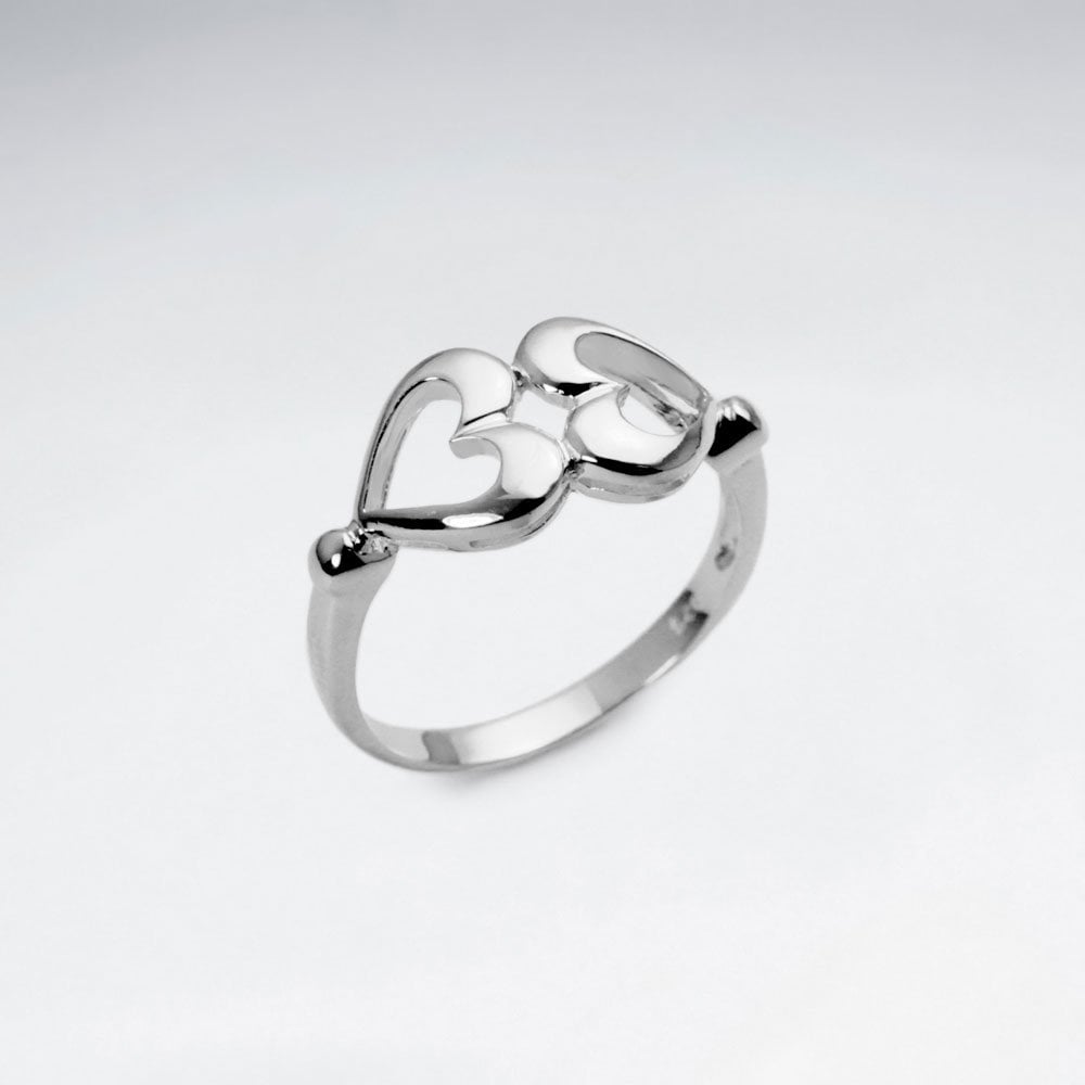 Hearts Together Openwork Sterling Silver Ring