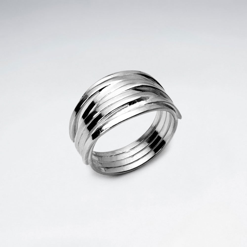 Stacked Illusions Sterling Silver Ring