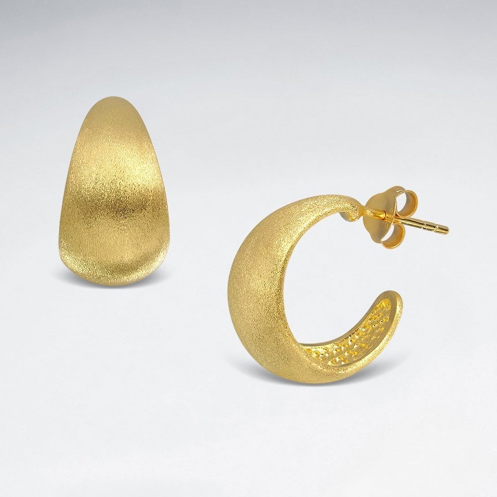 Silver Matte Scoop Hoop Earrings