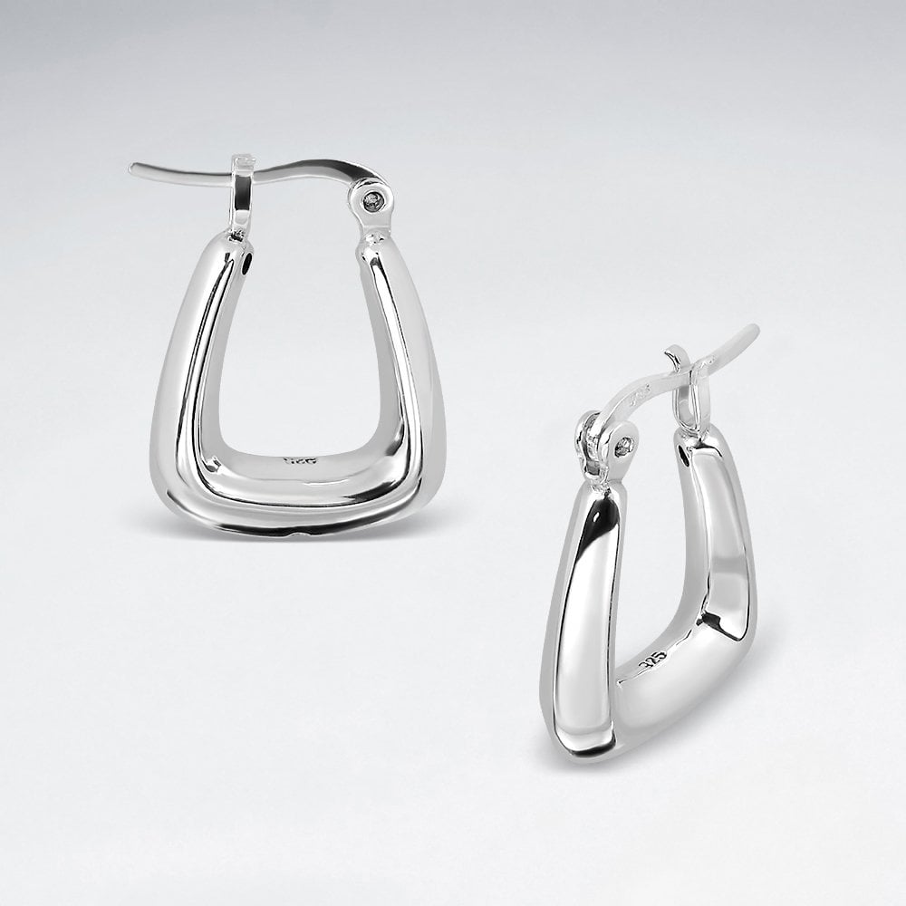 Sterling Silver Squared U-Hoop Earrings
