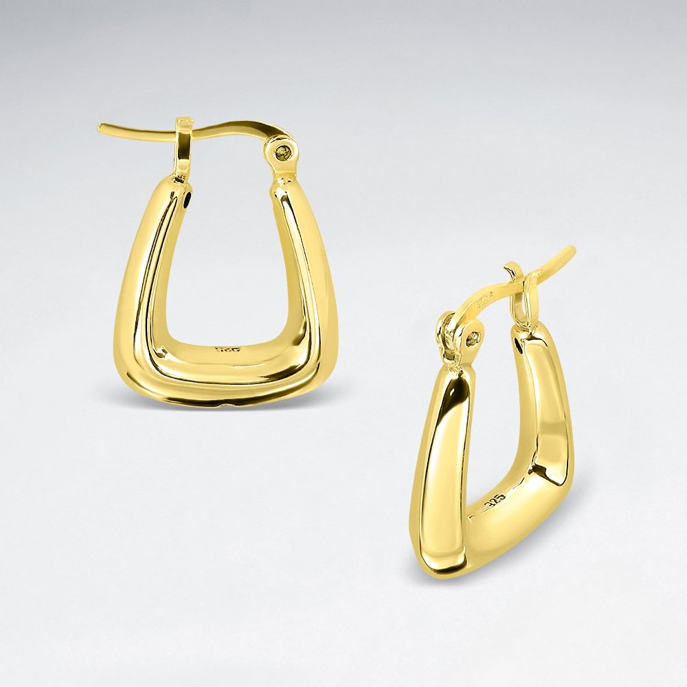 Sterling Silver Squared U-Hoop Earrings