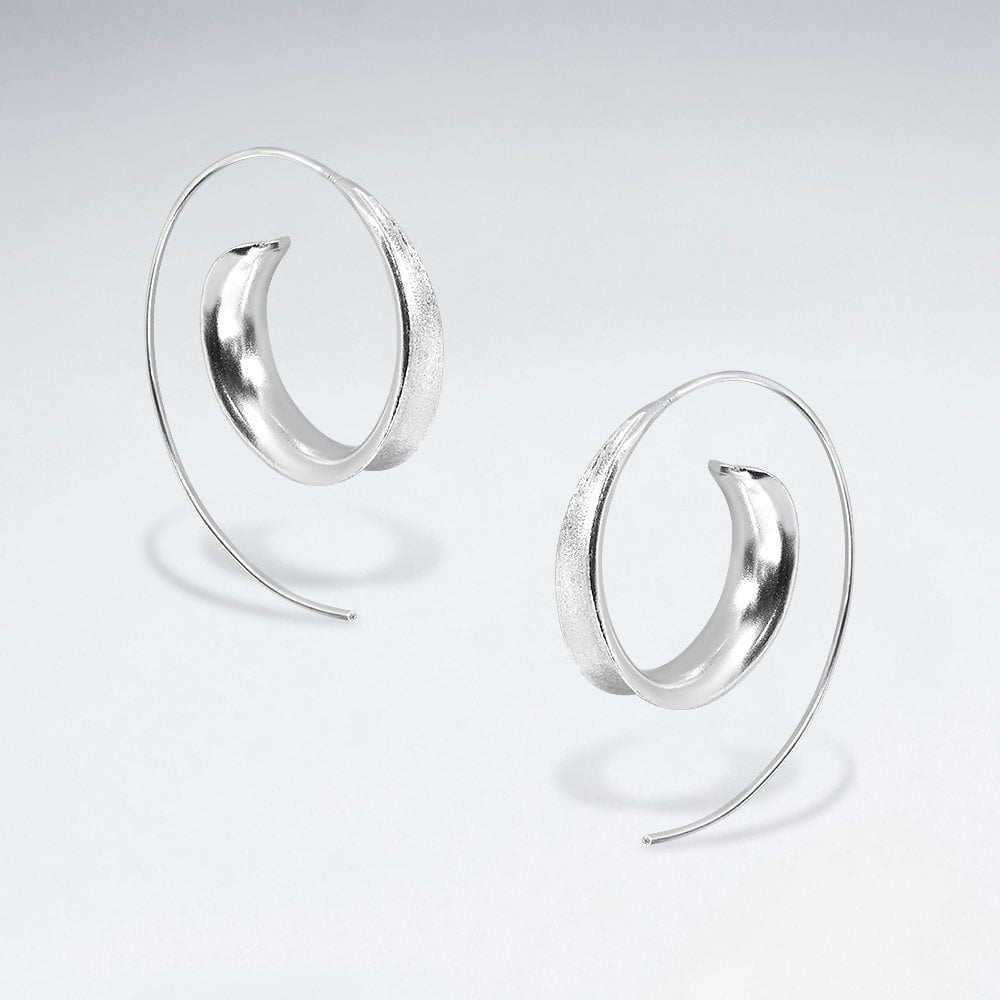 Sterling Silver Swirl Hook Earrings