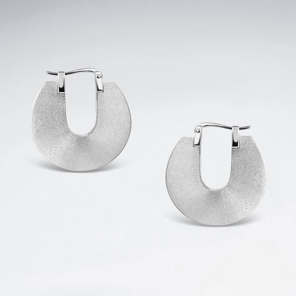 Sterling Silver Flat Disc Hoop Earrings