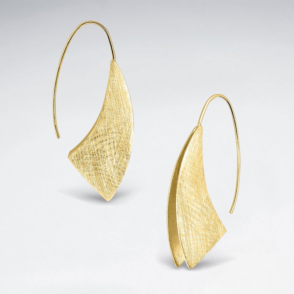 Sterling Silver Sculptural Freeform Hook Earrings