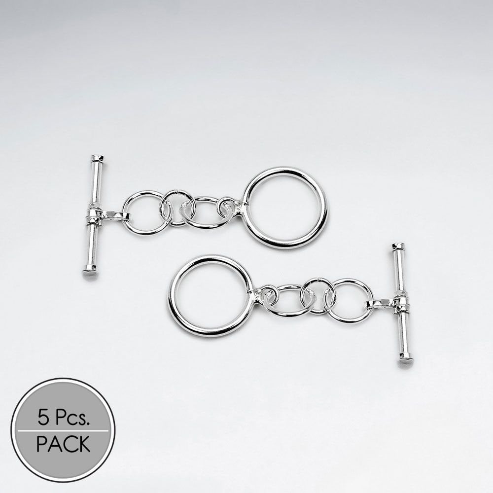 925 Silver Smooth Toggle Clasps Findings Pack Of 5 Pieces