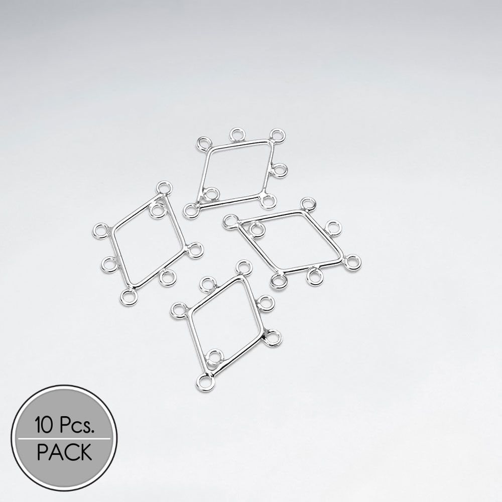 Marquise and Circlet Open Style Sterling Silver Earring Accessory Pack Of 10 Pieces