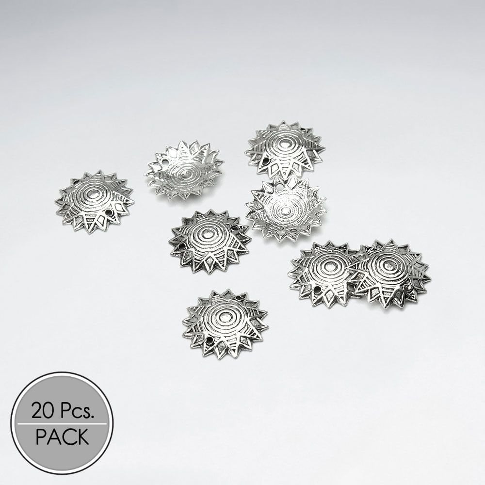 Gypsy Caravan Ornate Textured Bead Caps Pack Of 20 Pieces