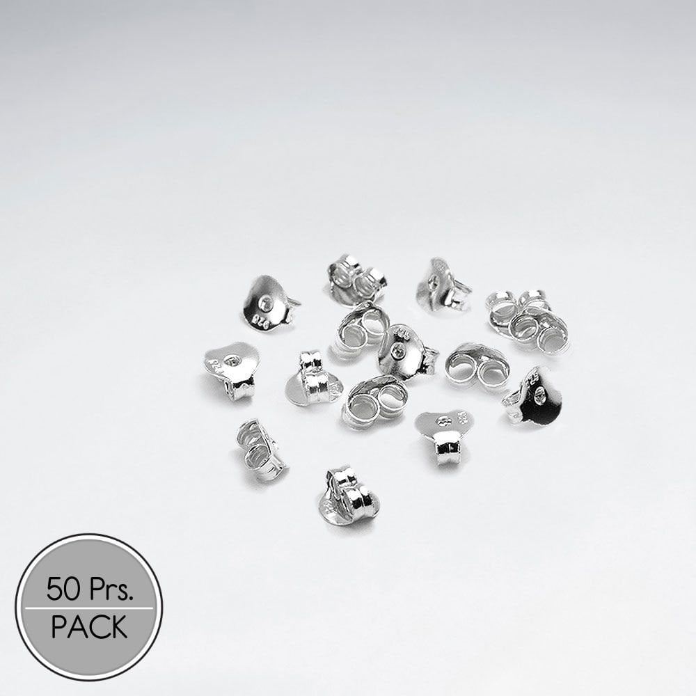 Sterling Silver Earring Backs Pack Of 50 Pairs