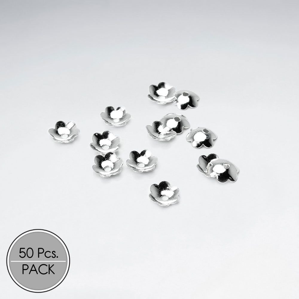 Sterling Silver Solid Rounded Bead Caps Pack Of 50 Pieces
