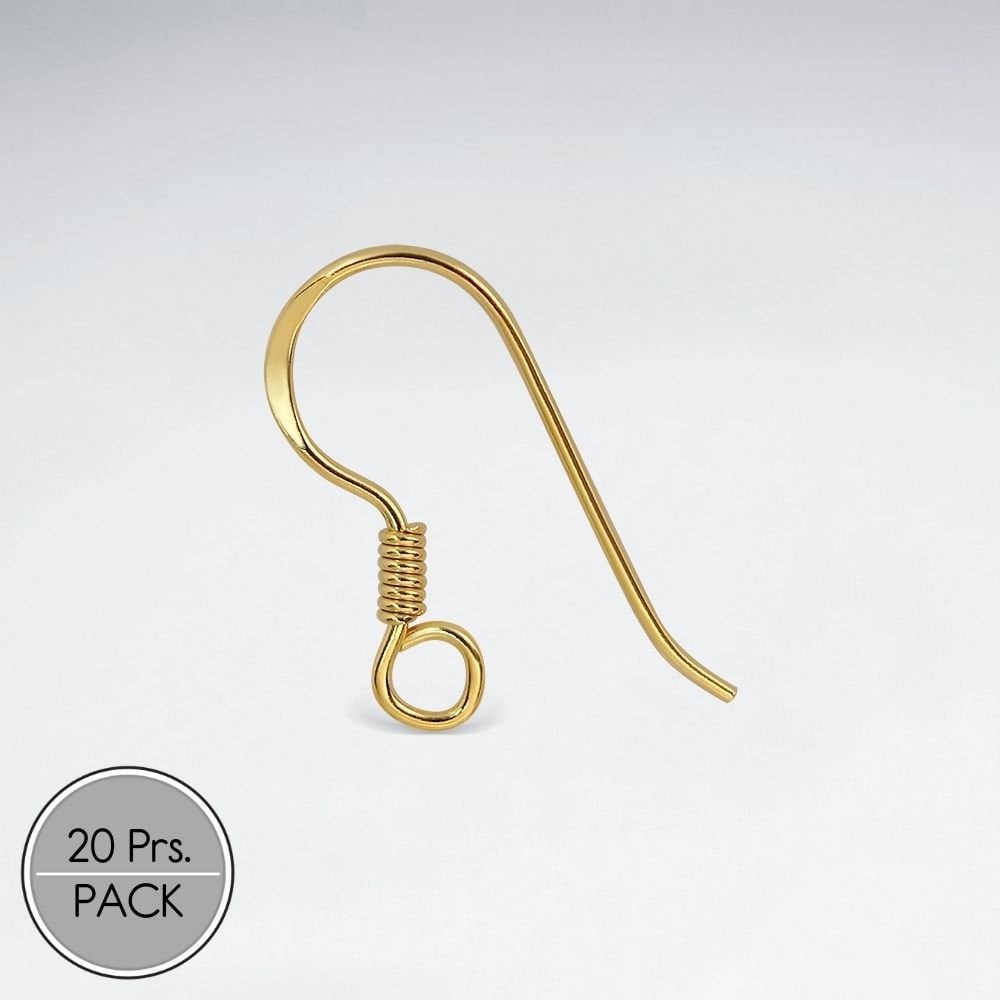 Sterling Silver Fish Hooks Earring Accessories Pack Of 20 Pairs