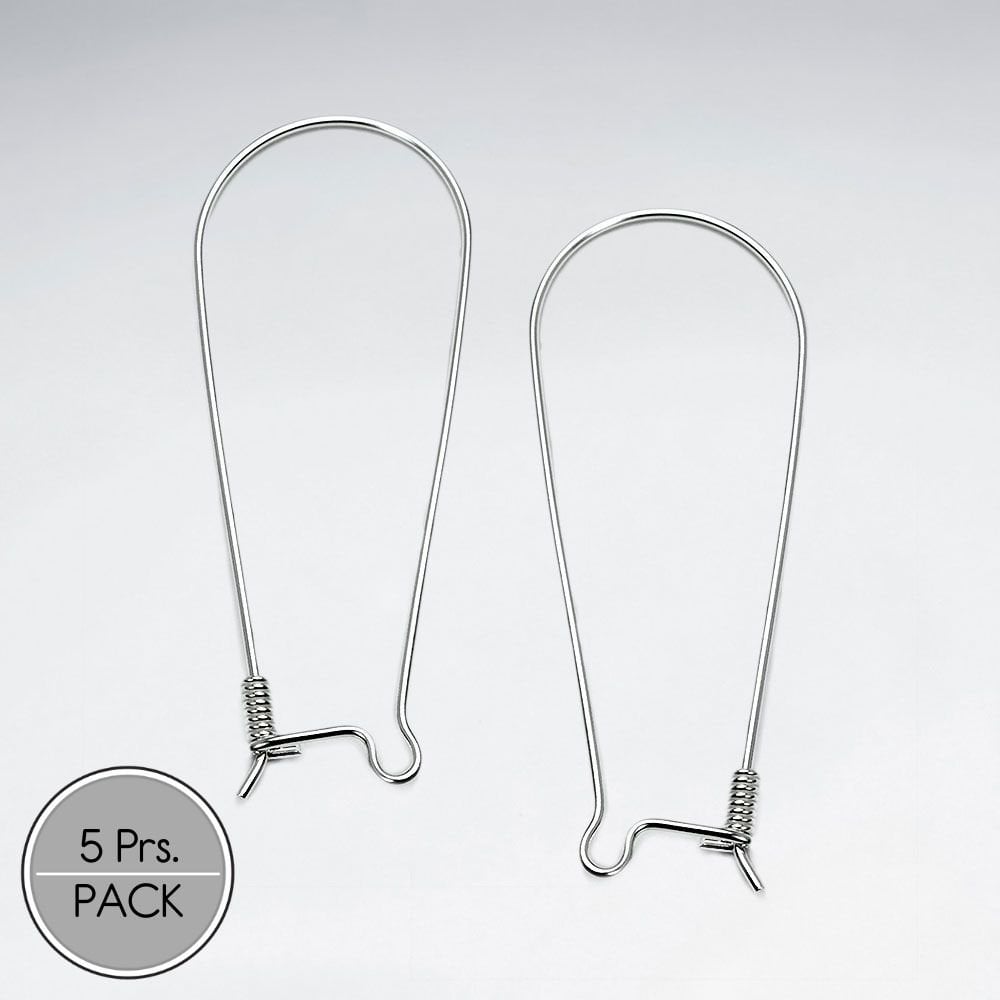 Sterling Silver Kidney Earring Hook Accessories Pack Of 5 Pairs