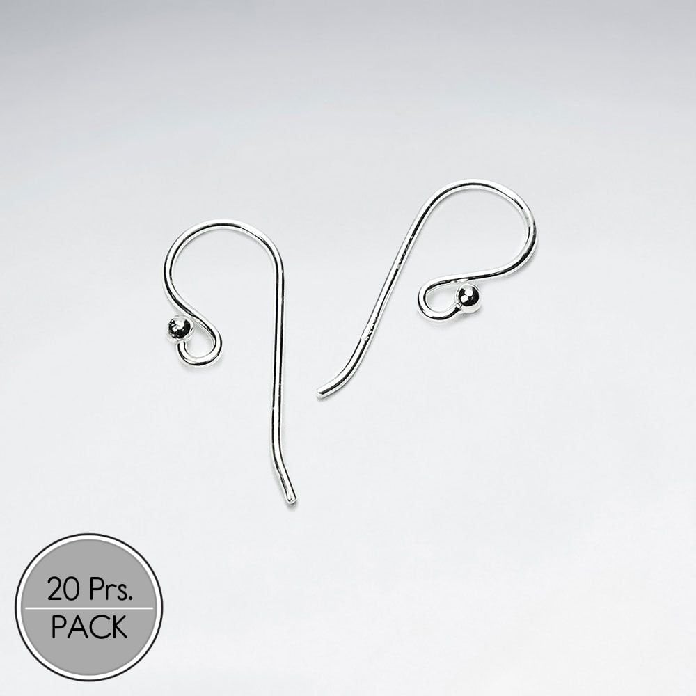 Long Style Sterling Silver Shepherds Hooks Earring Accessories Pack Of 20 Pairs