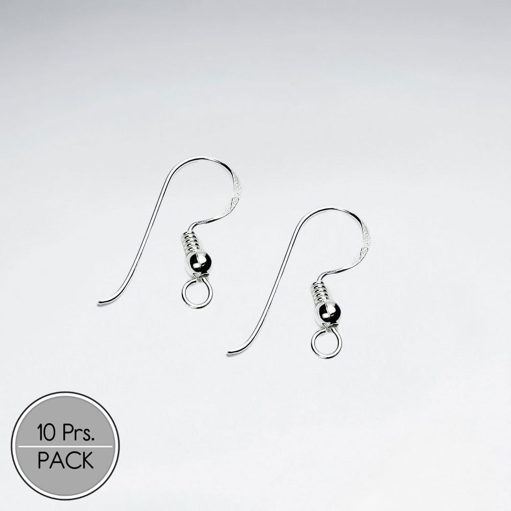 Stylish Long Sterling Silver Fish Hooks Earring Accessories Pack Of 10 Pairs