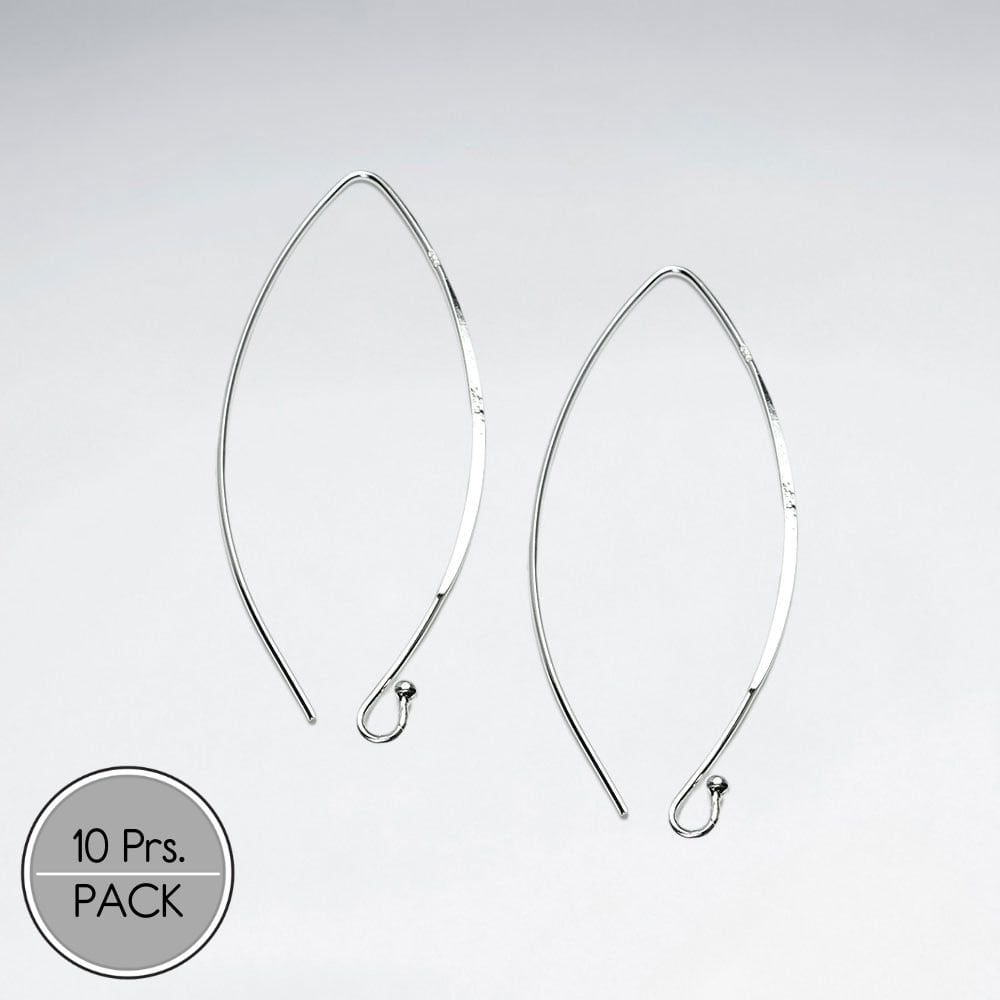 Sterling Silver Threader Hooks Earring Accessories Pack Of 10 Pairs