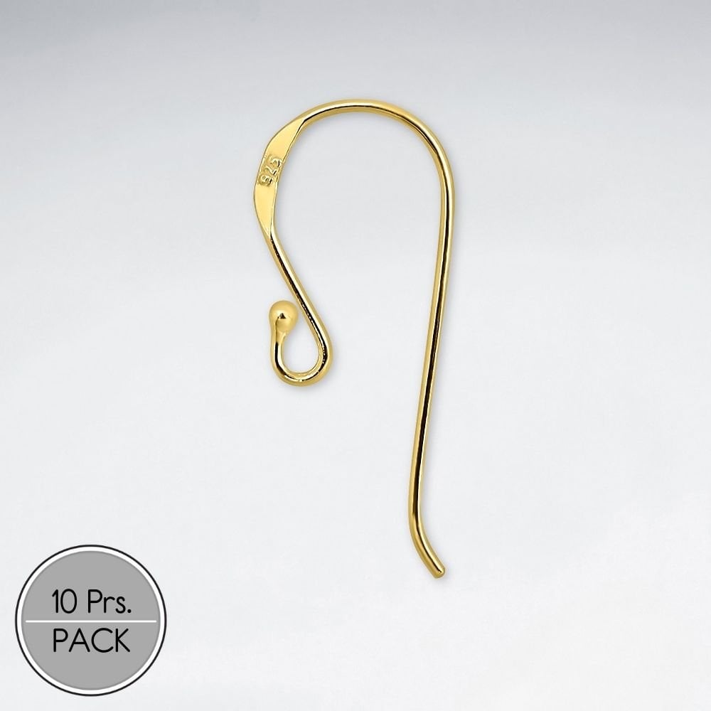 Sterling Silver Fish Hook Earring Accessories Pack Of 10 Pairs
