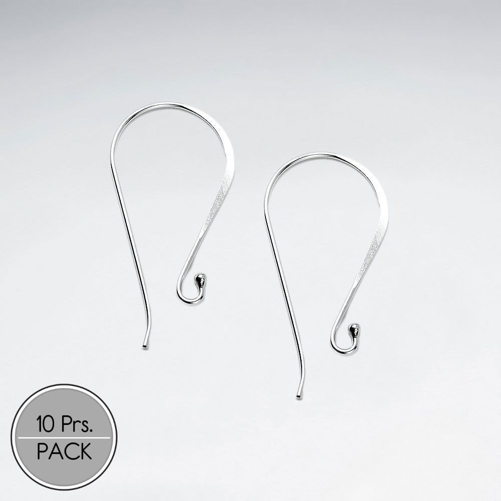Threader Inspired Sterling Silver Hook Earring Accessory Pack Of 10 Pairs