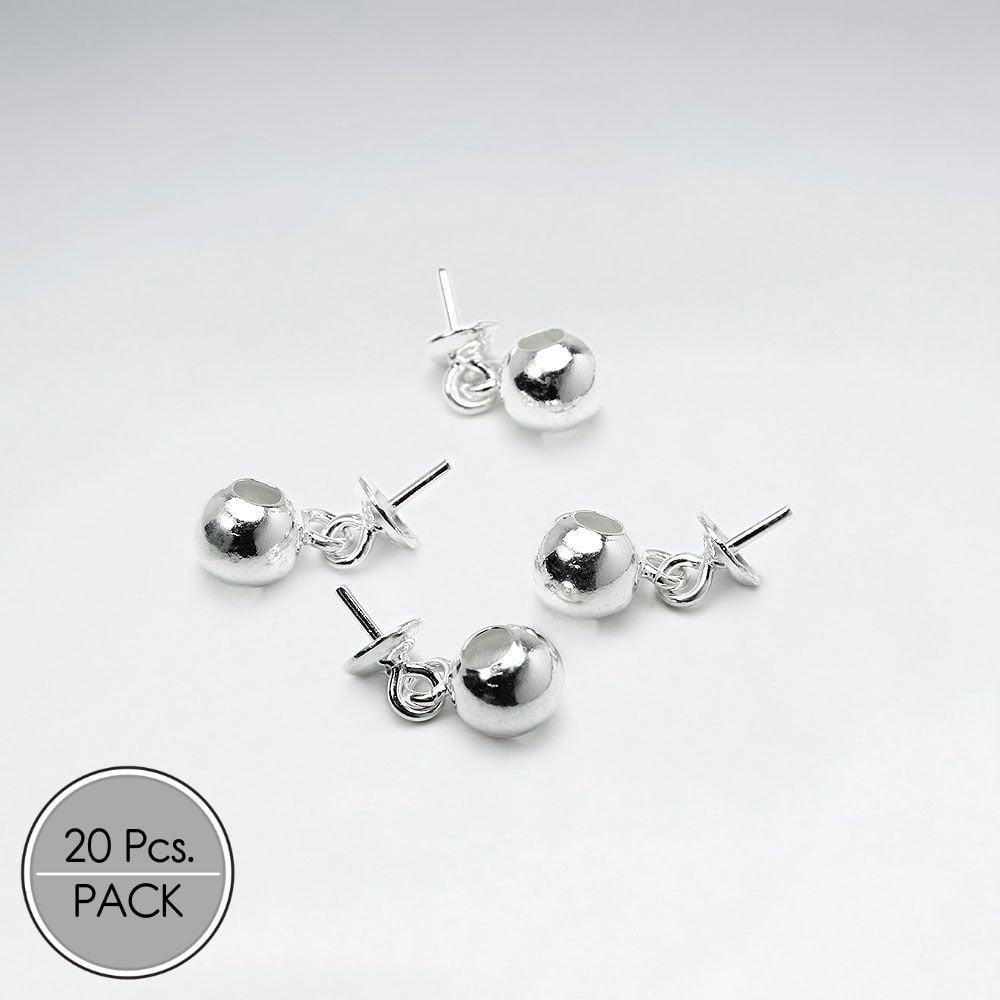 Hammered Ball Charm Sterling Silver Stud Earrings Pack Of 20 Pieces
