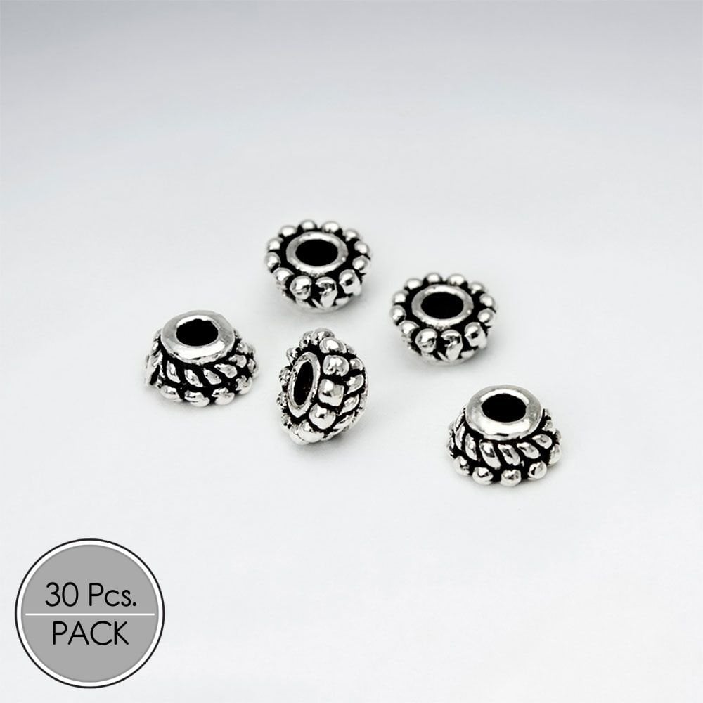 Oxidized Silver Swirl Beads Pack Of 30 Pieces