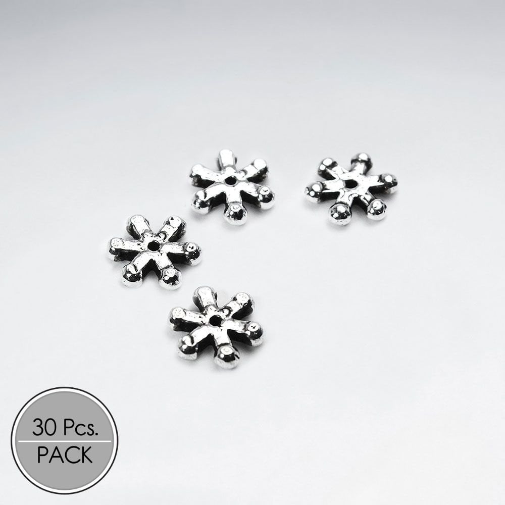 Star Splat Sterling Silver Beads Pack Of 30 Pieces