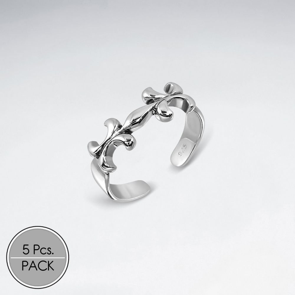 Sterling Silver Double Fleur De Lis Ring