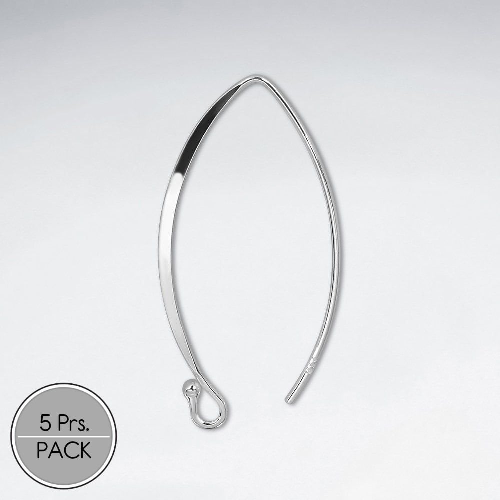 Sterling Silver Accessories Fishhook Pack Of 5 Pairs