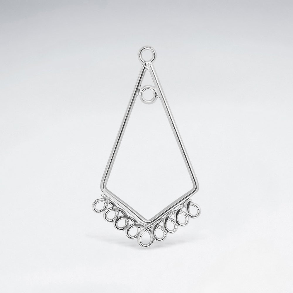 Decorated Geometric Teardrop Hoop-Inspired Earring Accessory in Sterling Silver Pack Of 10 Pieces
