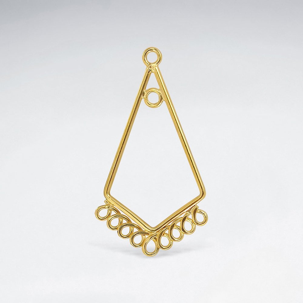 Decorated Geometric Teardrop Hoop-Inspired Earring Accessory in Sterling Silver Pack Of 10 Pieces