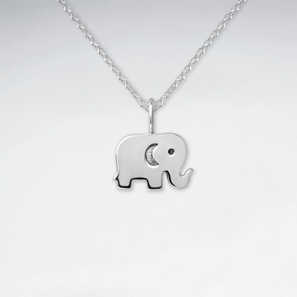 Sterling Silver Elephant Silhouette Pendant