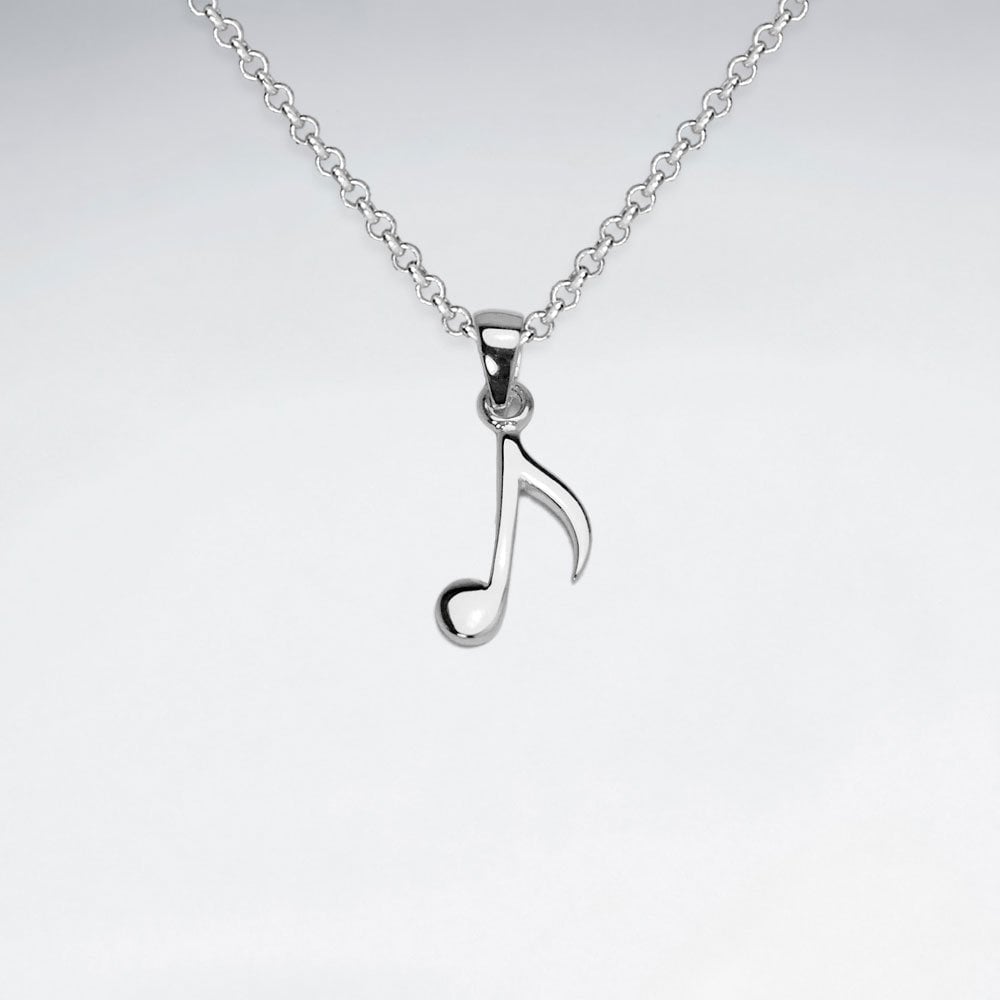 Dainty Sterling Silver Music Note Pendant