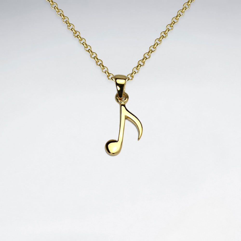 Dainty Sterling Silver Music Note Pendant