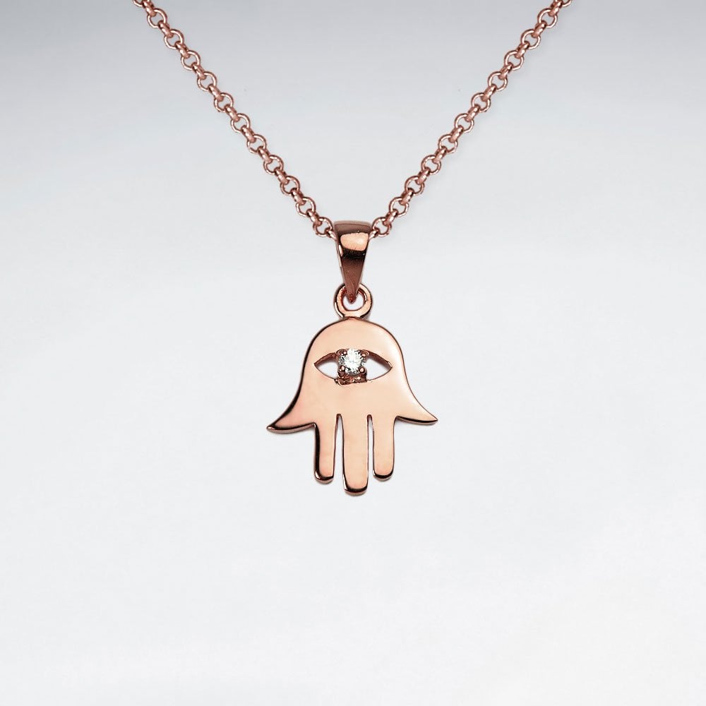 Hamsa Hand Evil Eye Sterling Silver Pendant