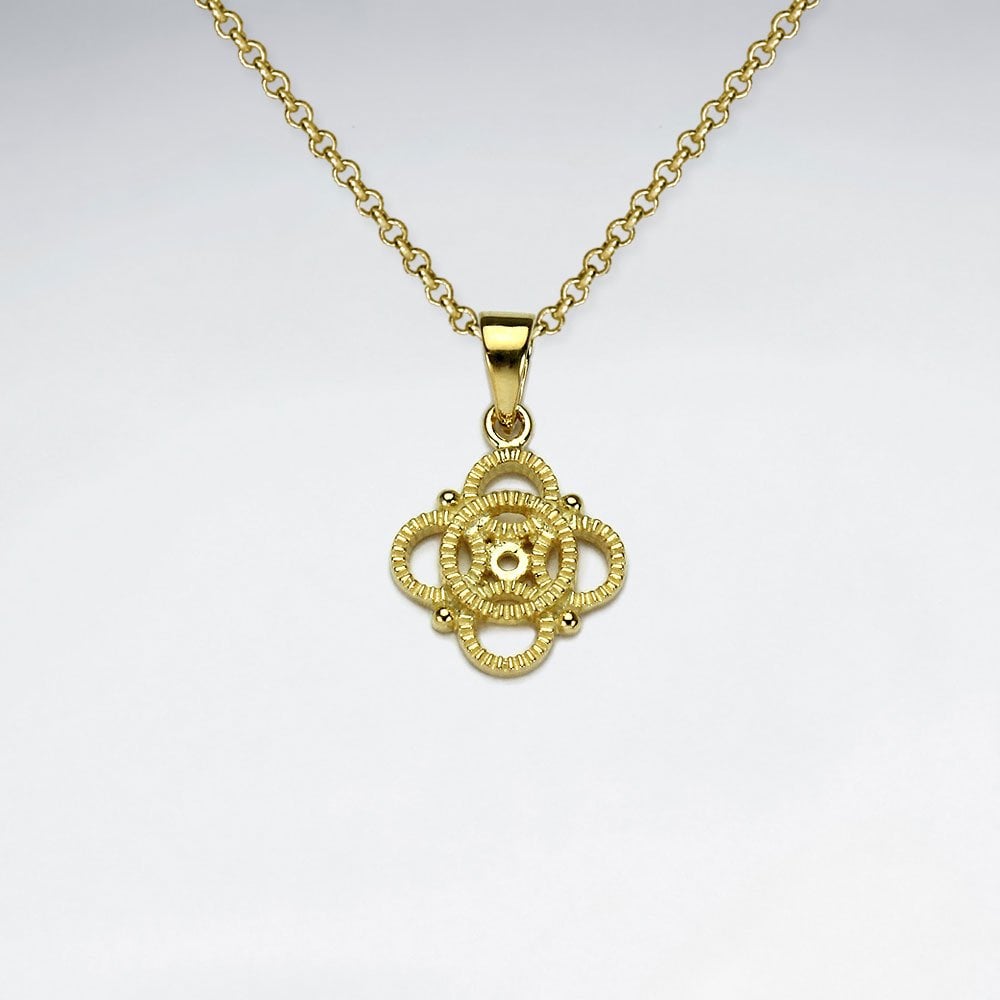 Sterling Silver Openwork Circles High Style Pendant