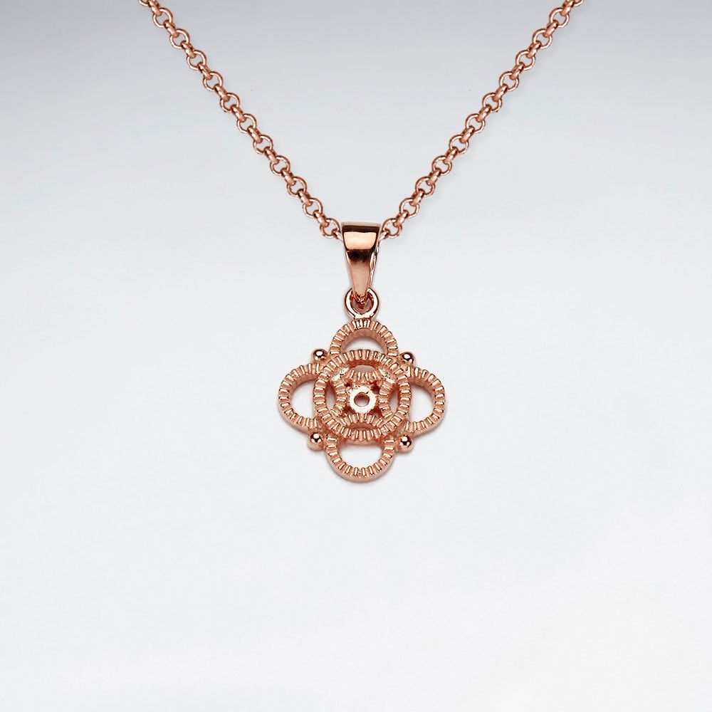 Sterling Silver Openwork Circles High Style Pendant